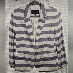 Banana Republic Navy and White Striped Blazer